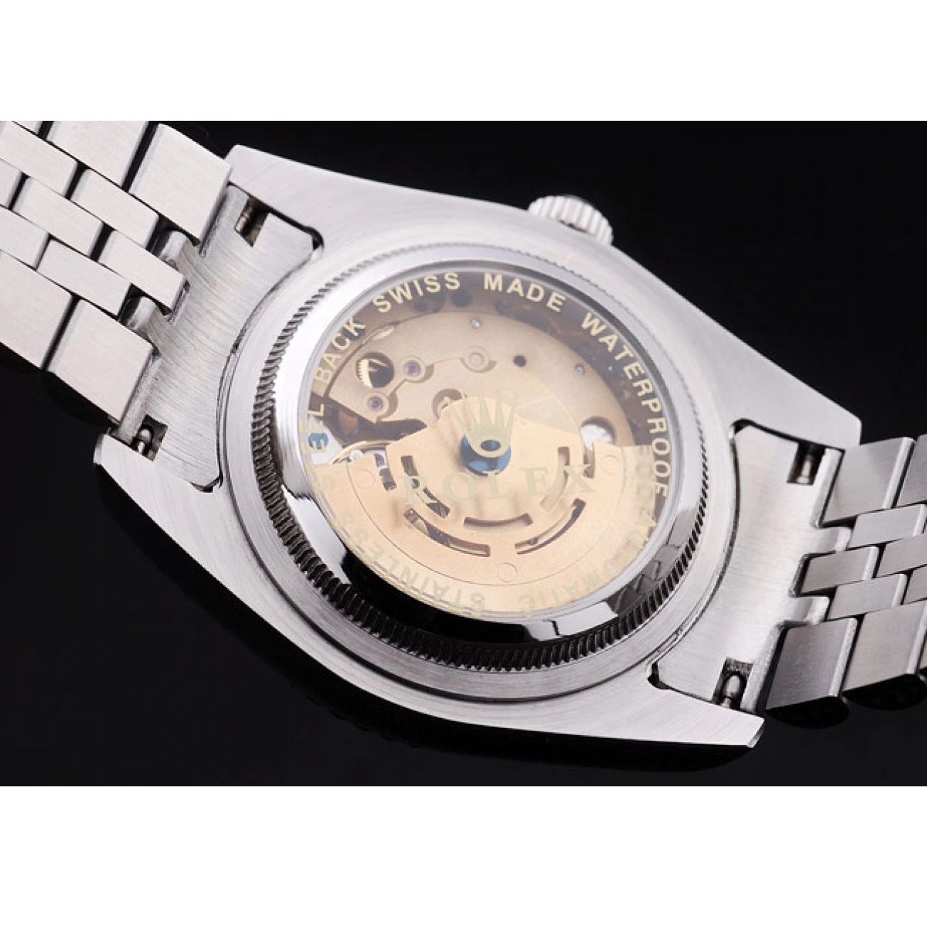 Aaa replica watch Rolex 7456 Dial Black Diamonds Bezel Datejust Ribbed 1013